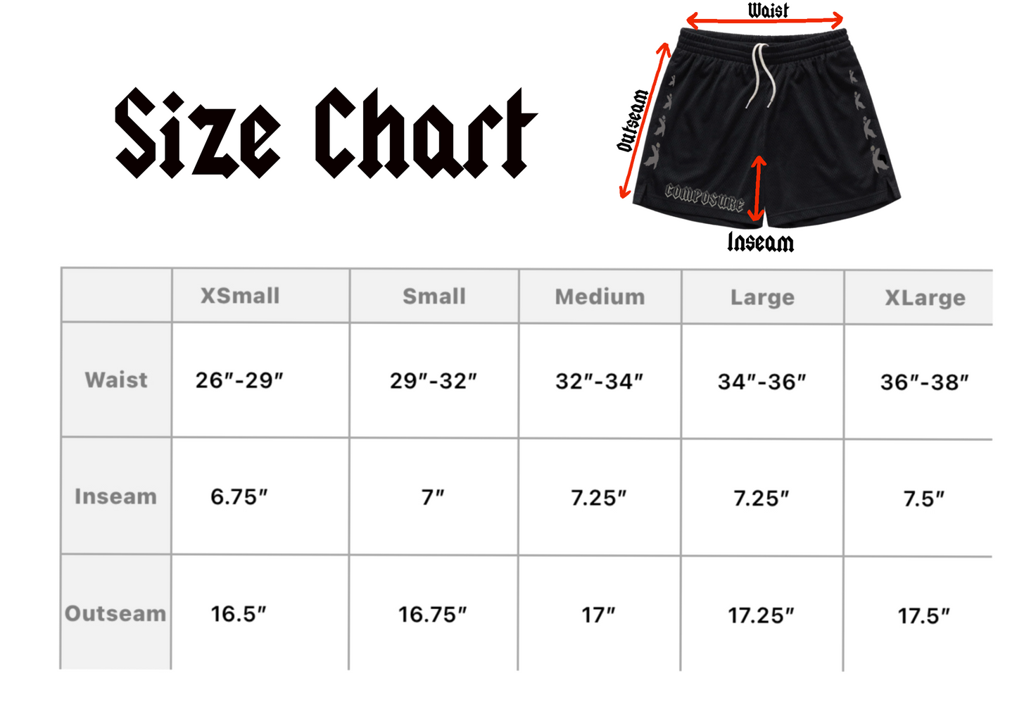 Smokey Black “Serenity” Mesh Shorts